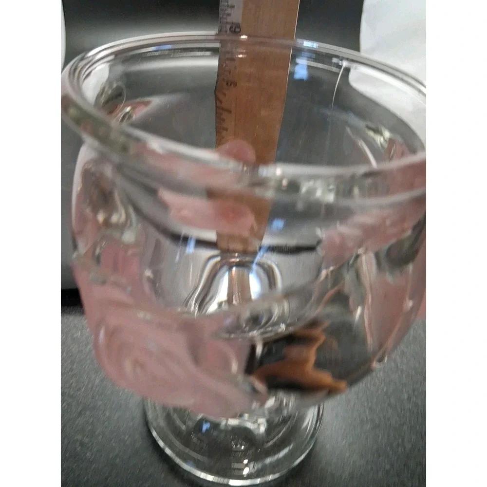 Vintage 1980s Made In France Raised Pink Rose Heavy Crystal Vase